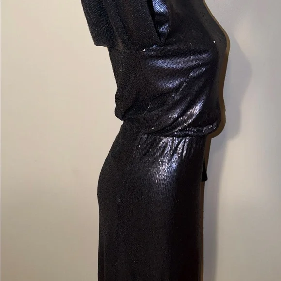 Dress the Population ladies Jean sequin long sleeve Dress in Navy. Small. NWT - Picture 7 of 12